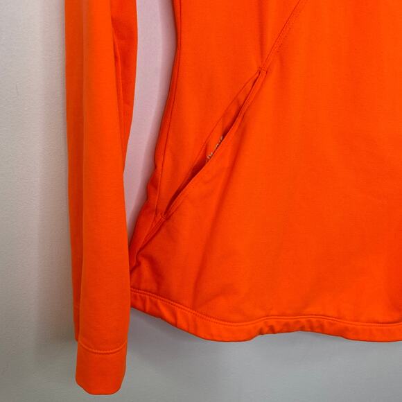 Asics Neon Orange Half Zip Long Sleeve Activewear Pullover Women's Size Small S - Picture 3 of 6